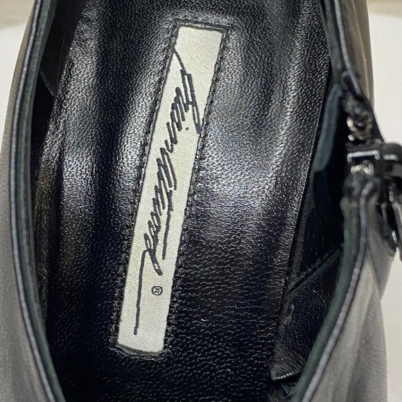 Brian Atwood Black Leather Platform Stiletto Ankle Boots - Picture 8 of 8